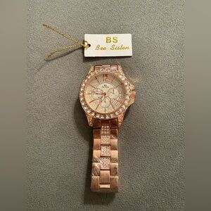 Bee Sister Rose Goldtone Stainless Steel Watch New With New Battery Crystals